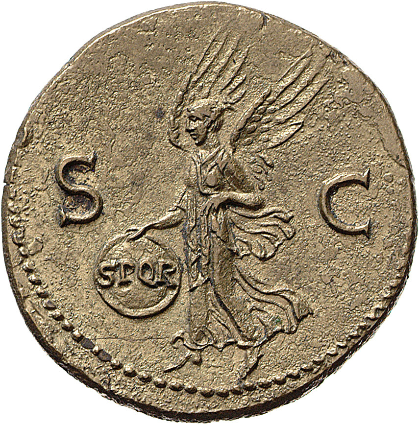 RIC II, Part 1 (second edition) Vespasian 1225 Vespasian reverse, Victory, draped, advancing left, holding shield inscribe...