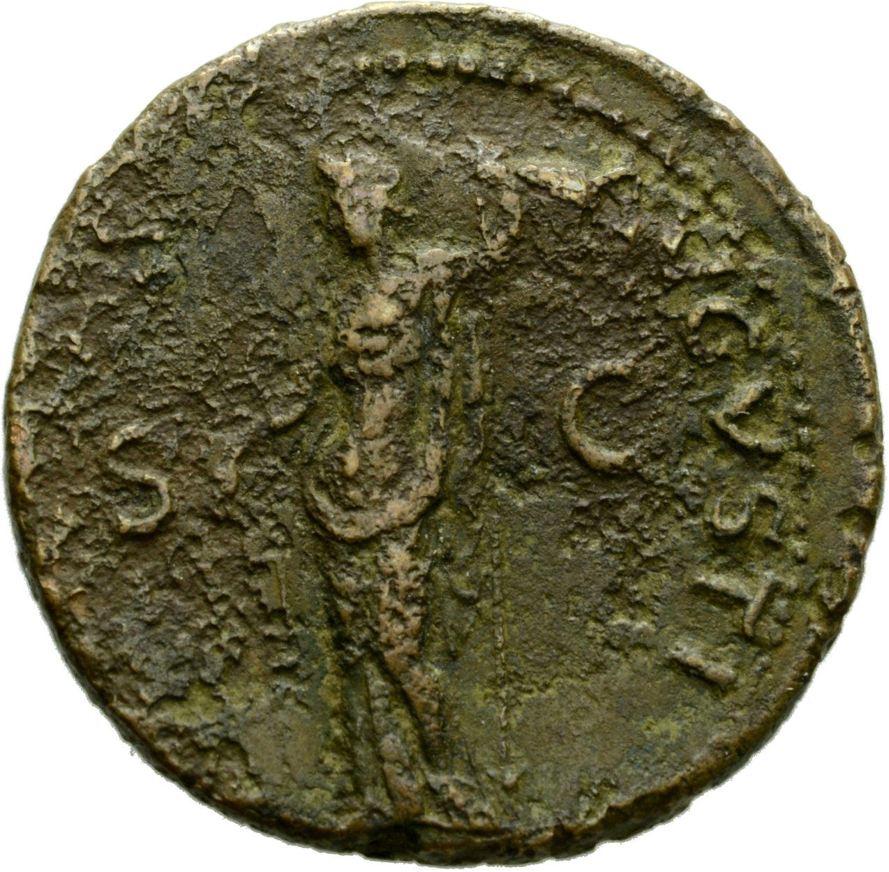 RIC II, Part 1 (second edition) Vespasian 1228 Vespasian reverse, Aequitas, draped, standing left, holding scales in right...