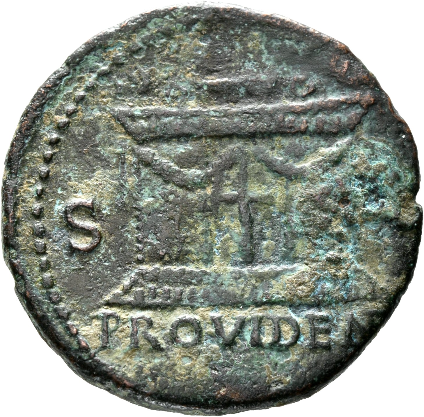 RIC II, Part 1 (second edition) Vespasian 1234 Vespasian reverse, Rectangular altar, on which are palmettes and volutes, r...
