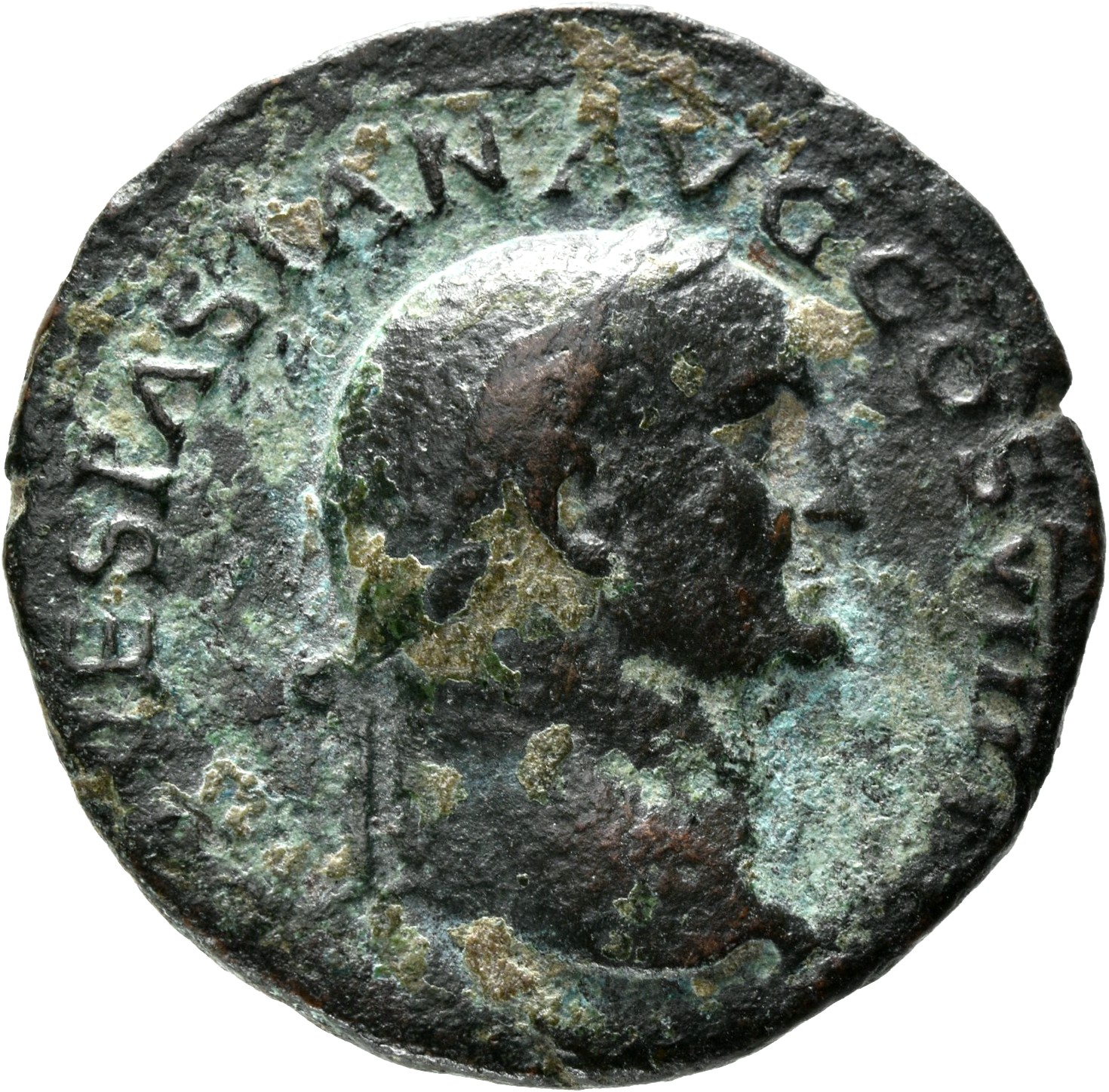 RIC II, Part 1 (second edition) Vespasian 1234 Vespasian obverse, Head of Vespasian, laureate, right; globe at point of neck