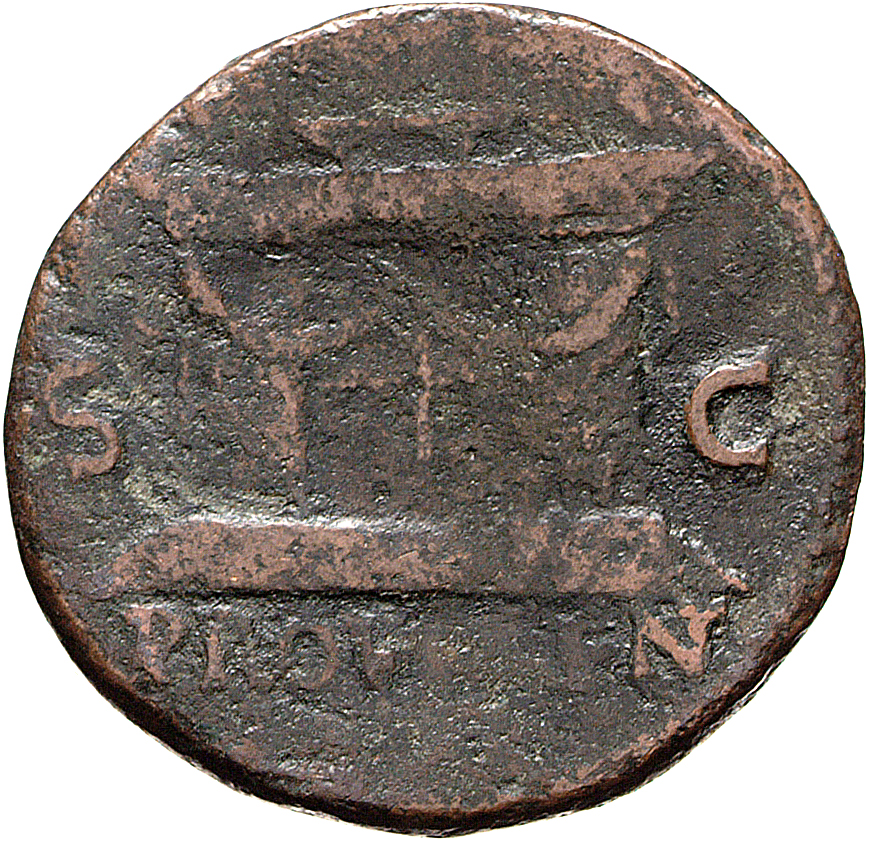 RIC II, Part 1 (second edition) Vespasian 1235 Vespasian reverse, Garlanded rectangular altar, on which are palmettes and ...