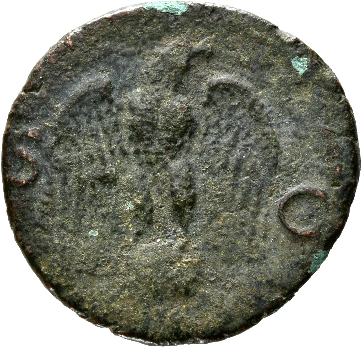 RIC II, Part 1 (second edition) Vespasian 1237 Vespasian reverse, Eagle standing front on globe, head right, wings spread