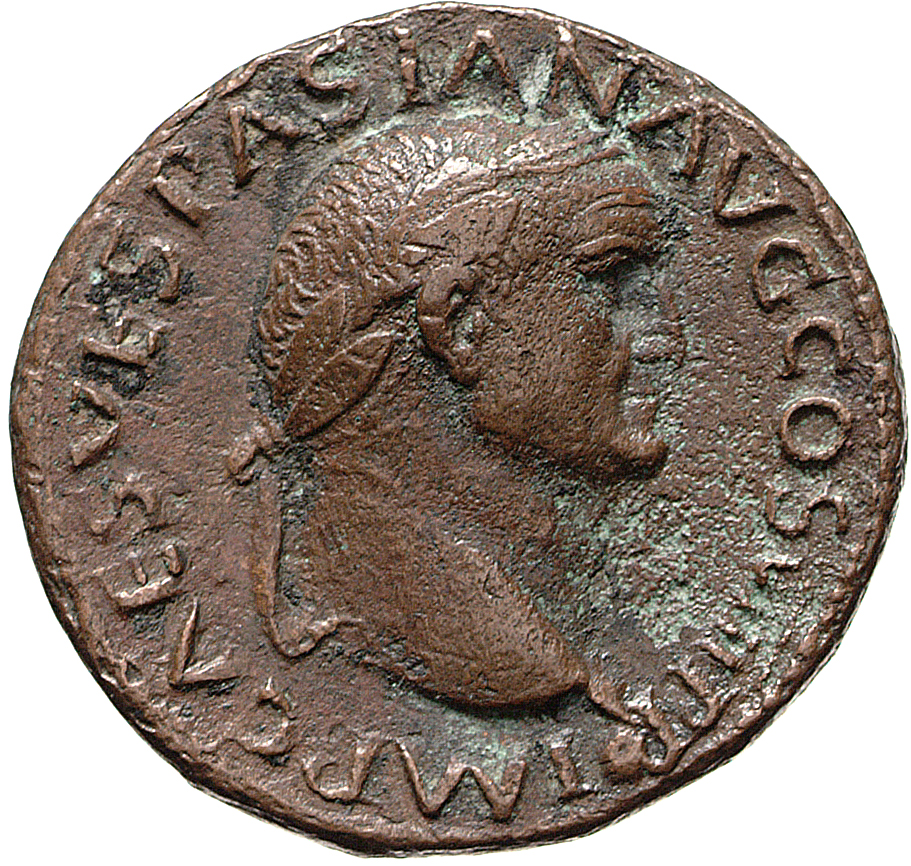 RIC II, Part 1 (second edition) Vespasian 1239 Vespasian obverse, Head of Vespasian, laureate, right; globe at point of neck