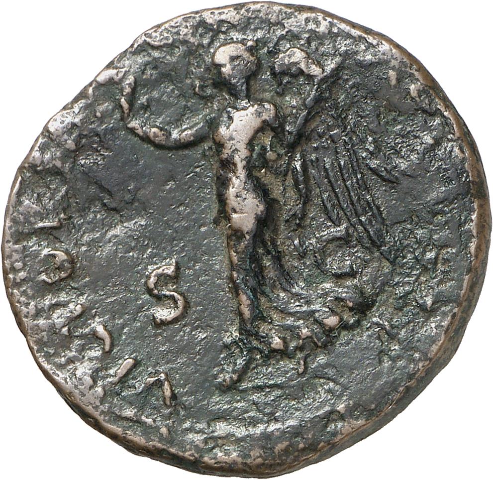 RIC II, Part 1 (second edition) Vespasian 1241 Vespasian reverse, Victory, draped, advancing left, holding wreath in exten...