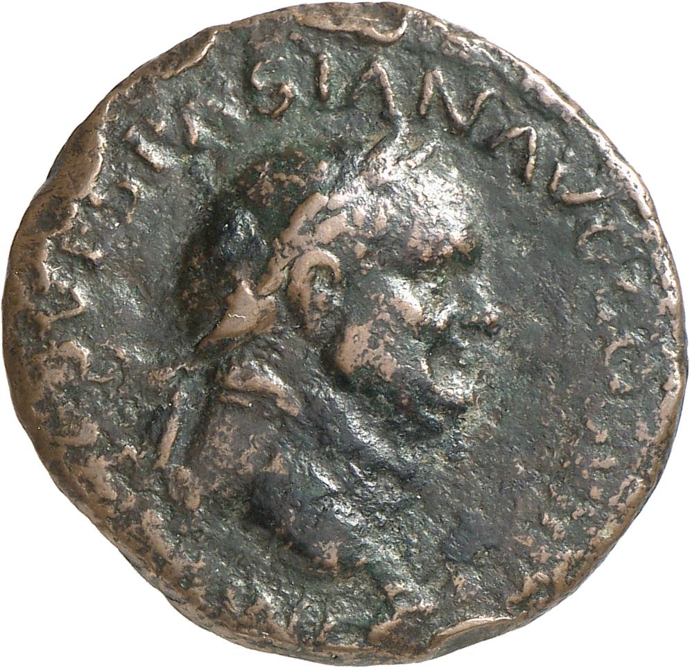 RIC II, Part 1 (second edition) Vespasian 1241 Vespasian obverse, Head of Vespasian, laureate, right; globe at point of neck