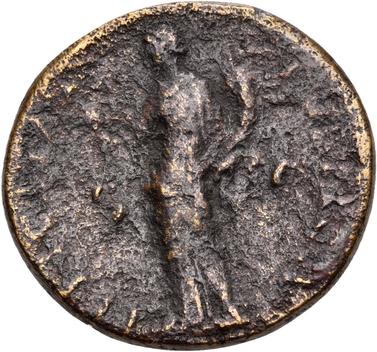 RIC II, Part 1 (second edition) Vespasian 1252 Vespasian reverse, Felicitas, draped, standing left, holding caduceus up in...