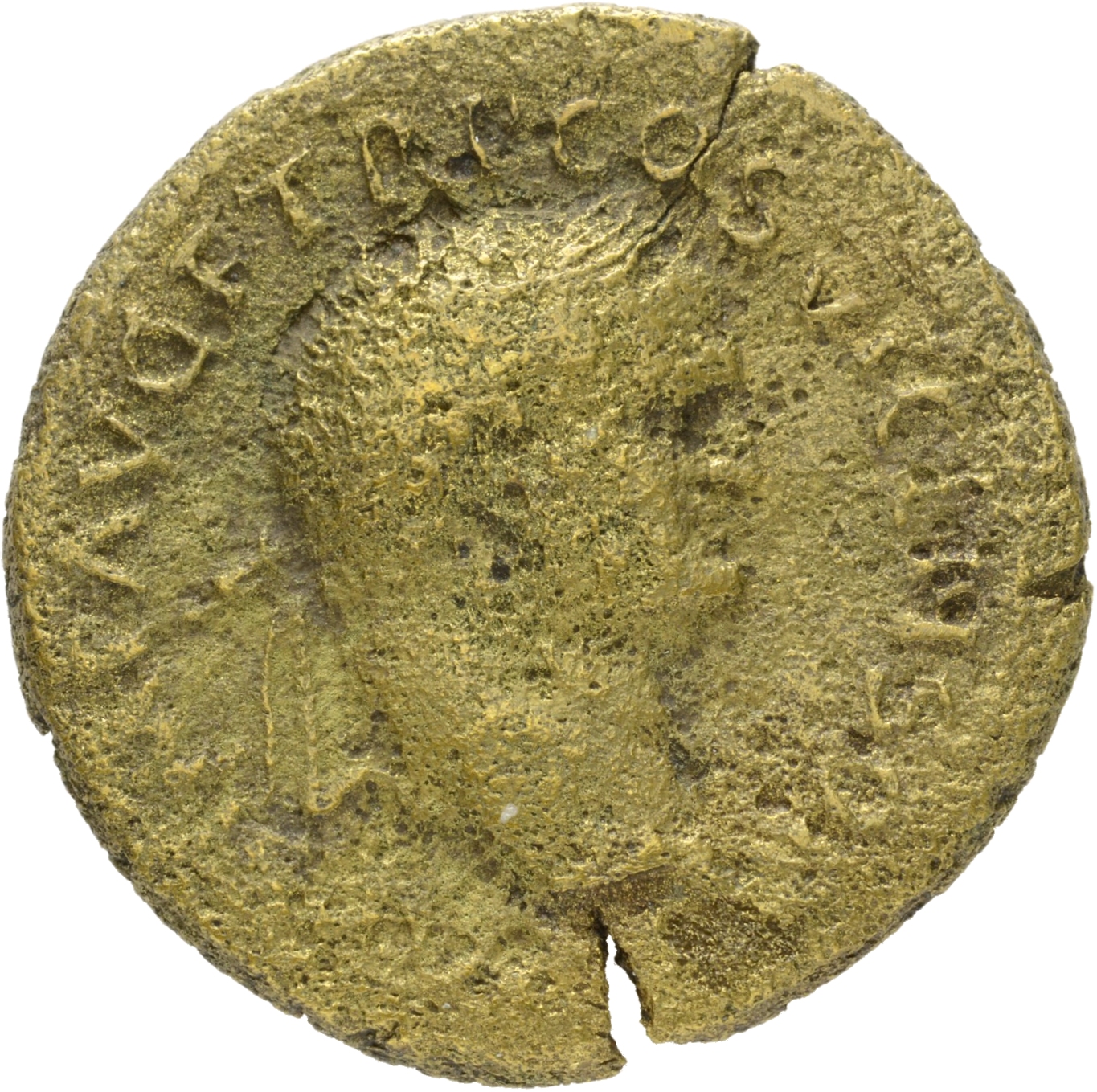RIC II, Part 1 (second edition) Vespasian 1259 Vespasian obverse, Head of Titus, laureate, right; globe at point of neck