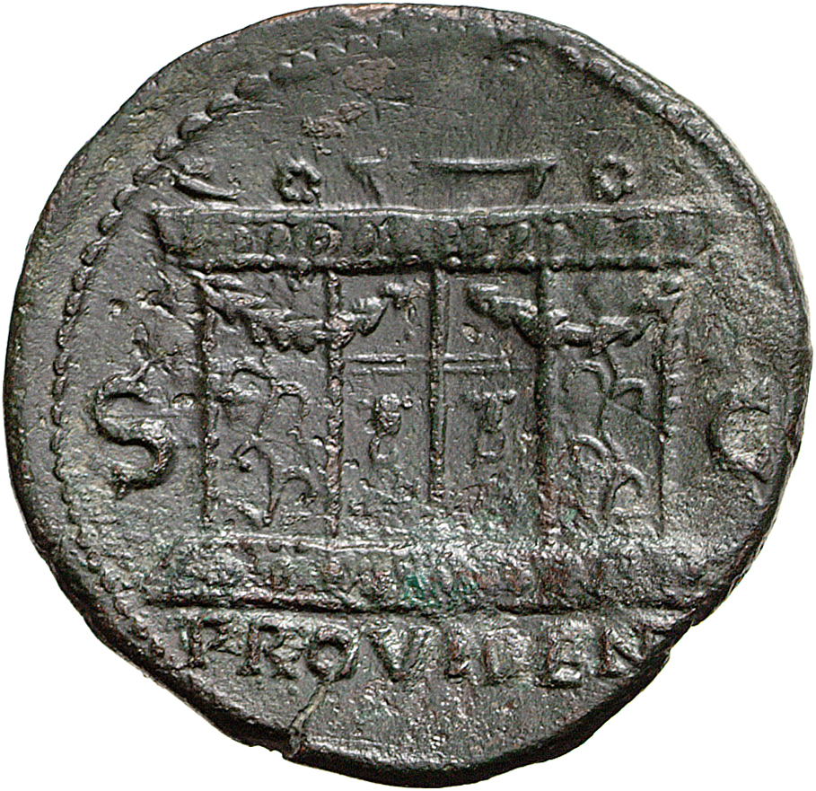 RIC II, Part 1 (second edition) Vespasian 1271 Vespasian reverse, Garlanded rectangular altar, on which are palmettes and ...