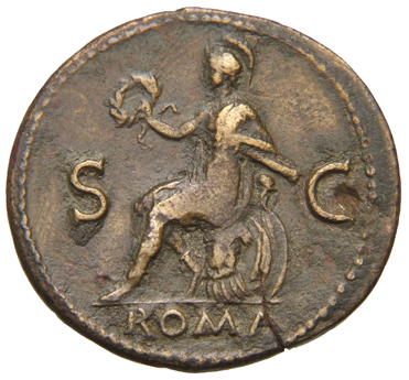 RIC II, Part 1 (second edition) Vespasian 1278 Vespasian reverse, Roma seated left on cuirass, holding wreath and parazoni...