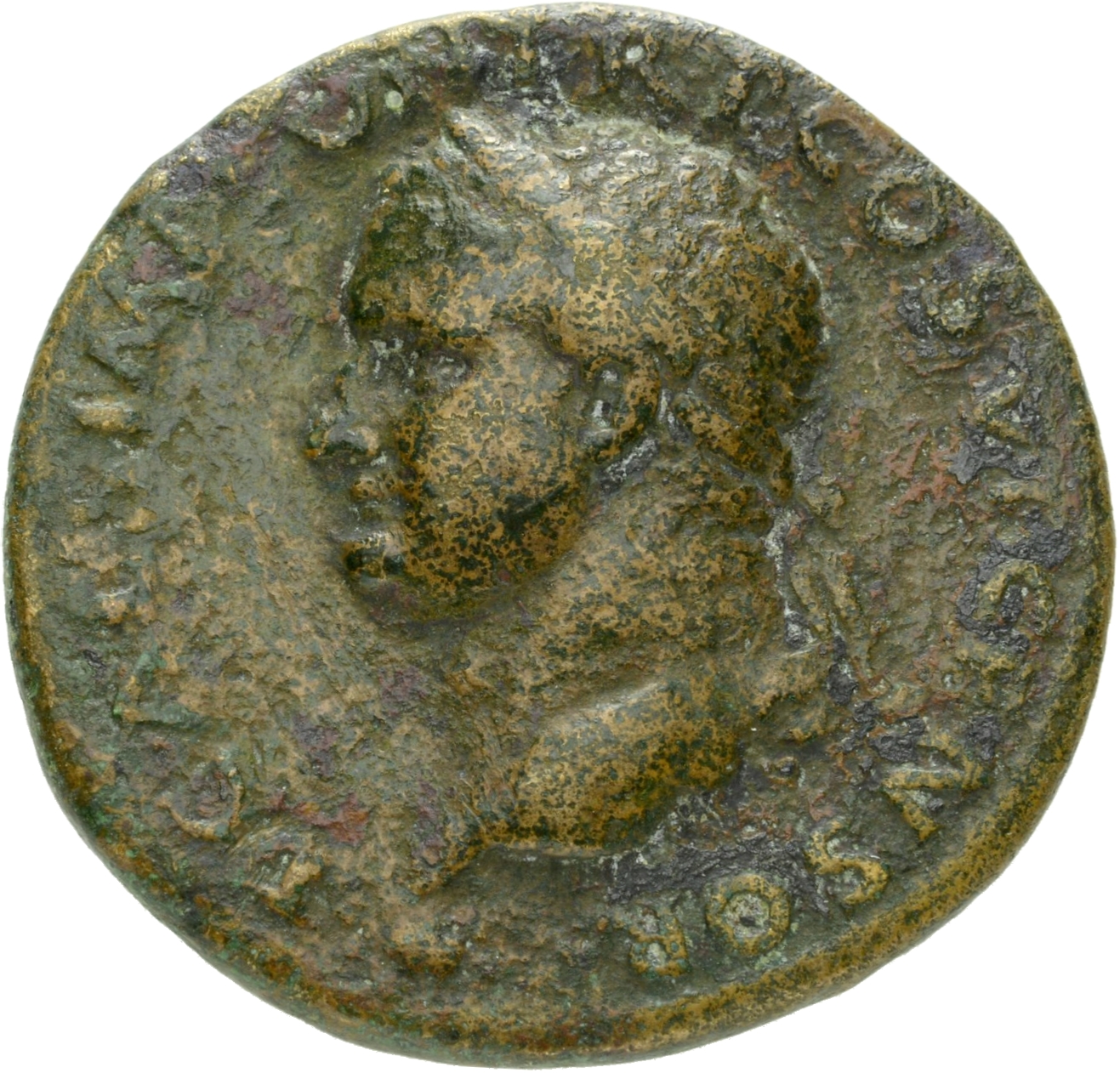 RIC II, Part 1 (second edition) Vespasian 1283 Vespasian obverse, Head of Titus, laureate, left; globe at point of neck