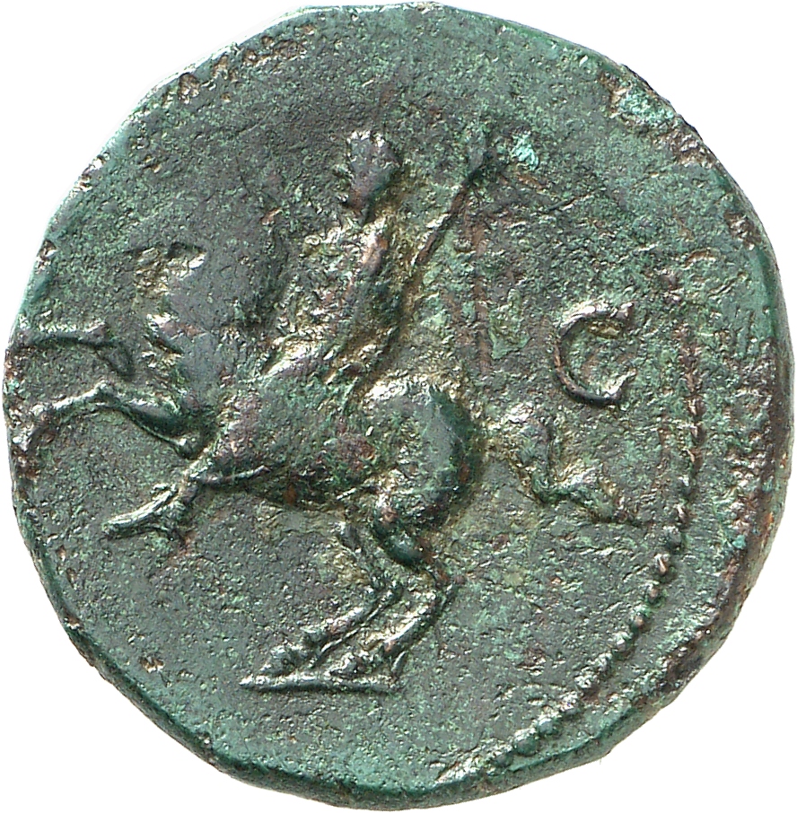 RIC II, Part 1 (second edition) Vespasian 1288 Vespasian reverse, Domitian riding left, holding sceptre in left hand, and ...