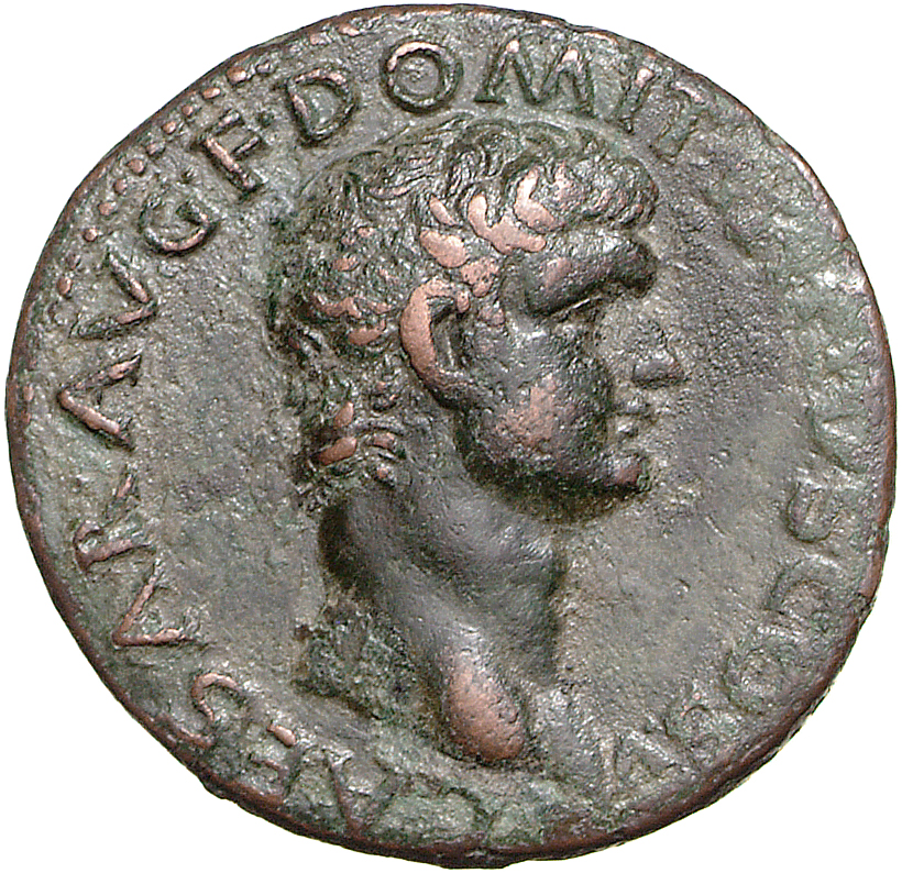 RIC II, Part 1 (second edition) Vespasian 1289 Vespasian obverse, Head of Domitian, bare, right; globe at point of neck