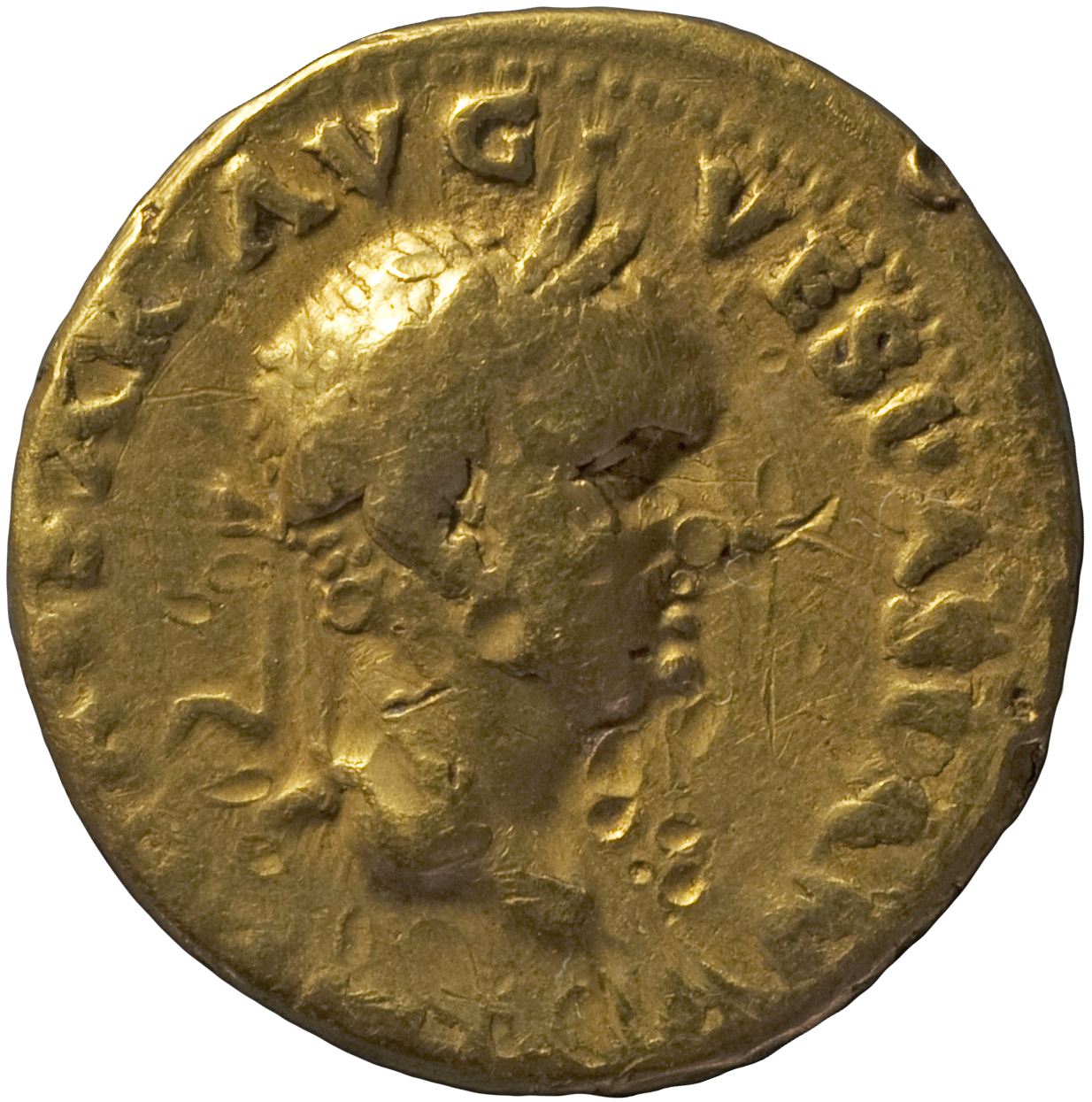 RIC II, Part 1 (second edition) Vespasian 1297 Vespasian obverse, Head of Vespasian, laureate, right