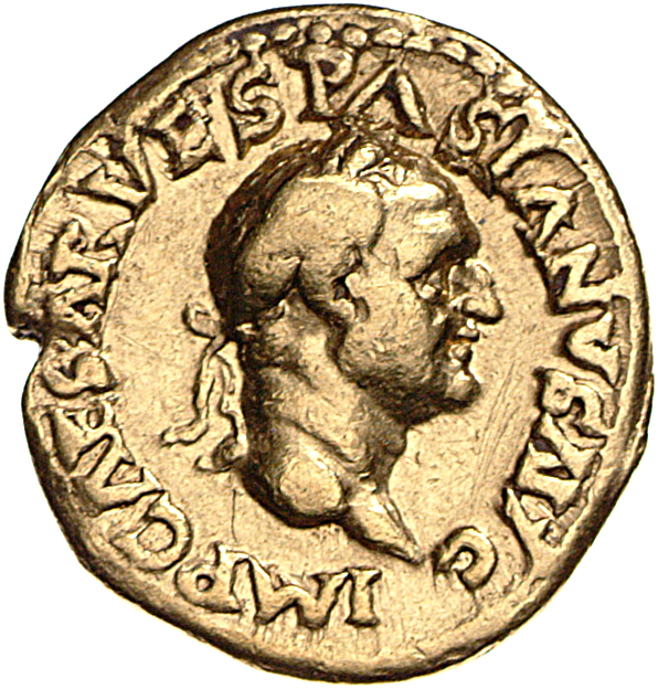 Vespasian obverse — Head of Vespasian, laureate, right