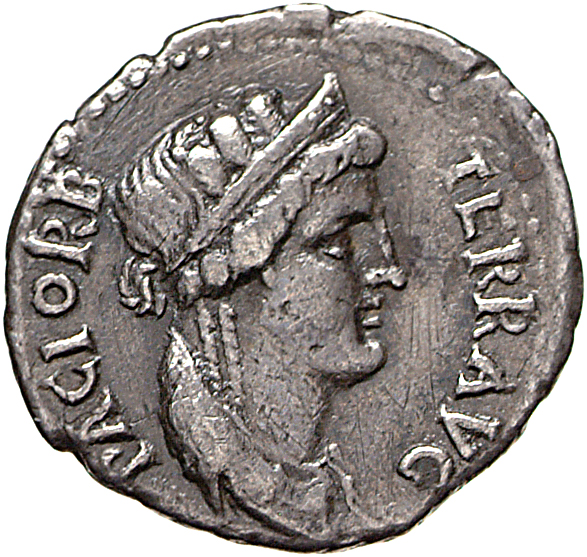 Vespasian reverse — Bust of woman, turreted and draped, right