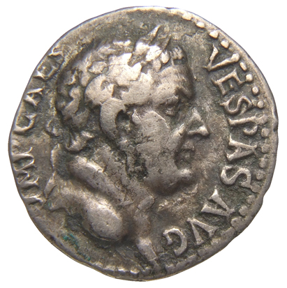 Vespasian obverse — Head of Vespasian, laureate, right