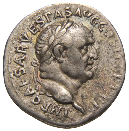 RIC II, Part 1 (second edition) Vespasian 1411 Vespasian obverse, Head of Vespasian, laureate, right