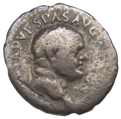 Vespasian obverse — Head of Vespasian, laureate, right