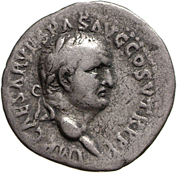 Vespasian obverse — Head of Vespasian, laureate, right