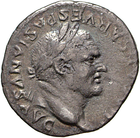 Vespasian obverse — Head of Vespasian, laureate, right