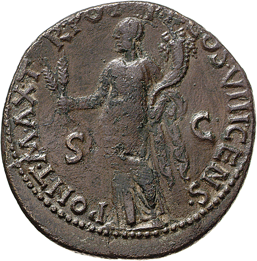 RIC II, Part 1 (second edition) Vespasian 1497 Vespasian reverse, Ceres, veiled, standing left, holding corn-ears in right...