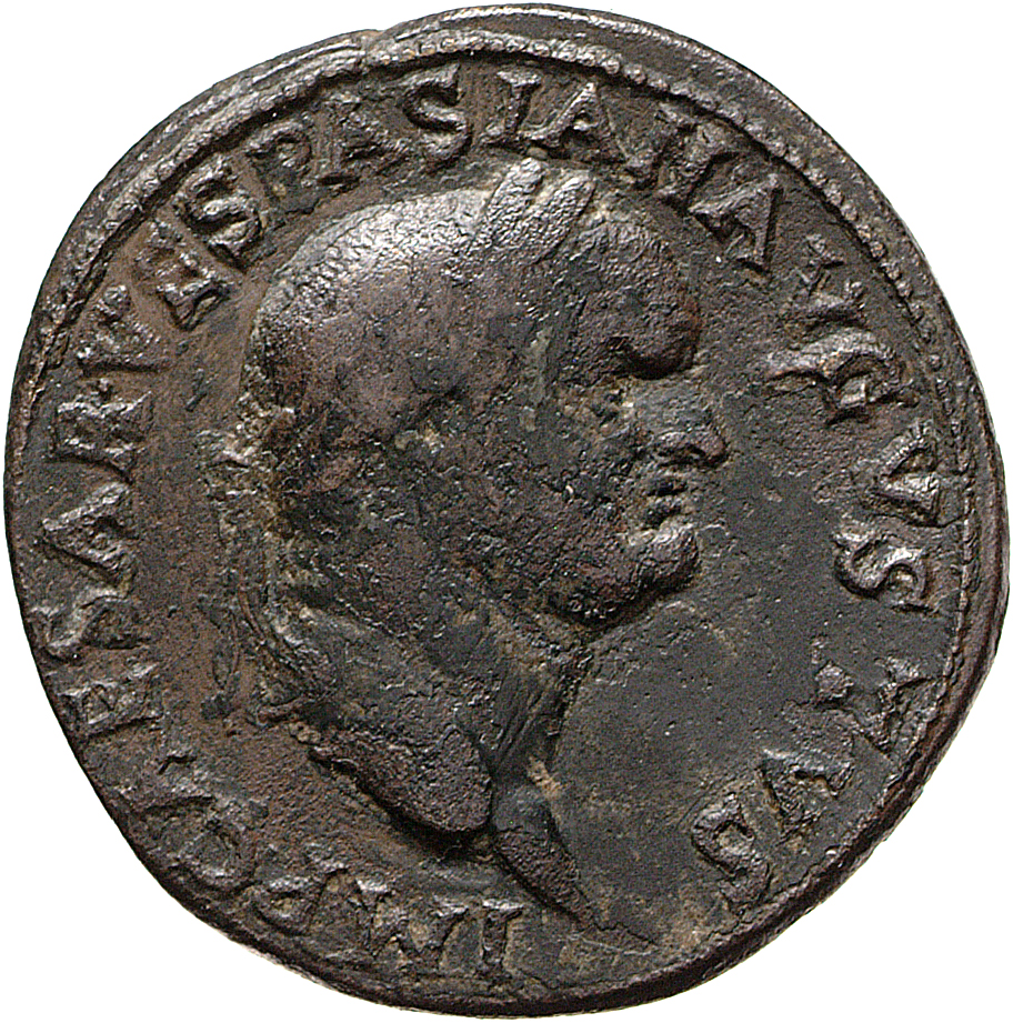 RIC II, Part 1 (second edition) Vespasian 1497 Vespasian obverse, Head of Vespasian, laureate, right
