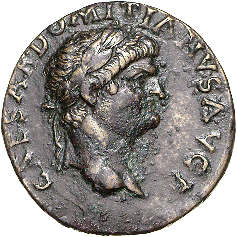RIC II, Part 1 (second edition) Vespasian 1517 Vespasian obverse, Head of Domitian, laureate, right