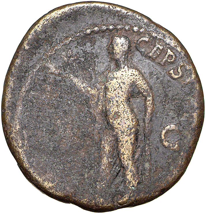 RIC II, Part 1 (second edition) Vespasian 1519 Vespasian reverse, Spes standing, left holding flower in right and raising ...