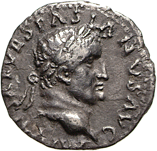 Vespasian obverse — Head of Vespasian, laureate, right