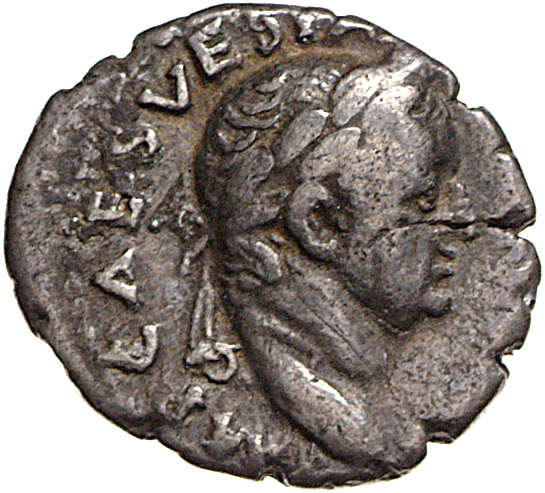 Vespasian obverse — Head of Vespasian, laureate, right