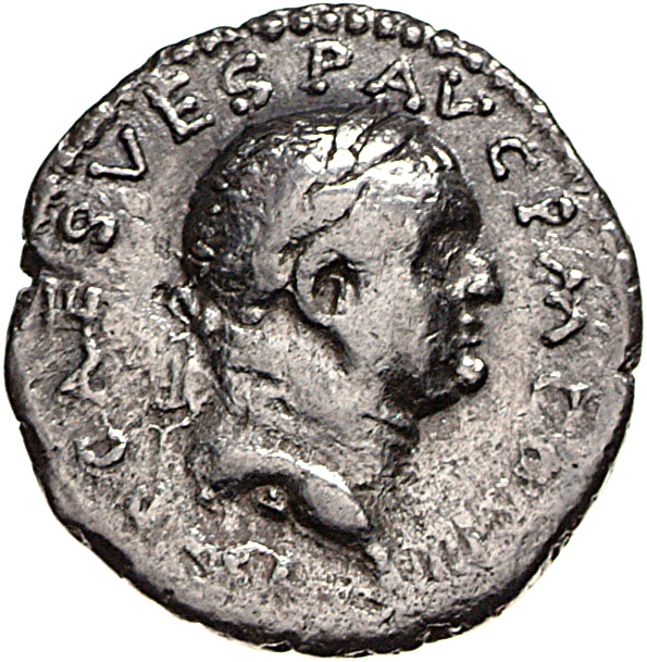 RIC II, Part 1 (second edition) Vespasian 1555 Vespasian obverse, Head of Vespasian, laureate, right