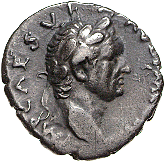 Vespasian obverse — Head of Vespasian, laureate, right