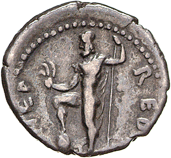 RIC II, Part 1 (second edition) Vespasian 1561 Vespasian reverse — Neptune standing left, resting right foot on globe, hol...