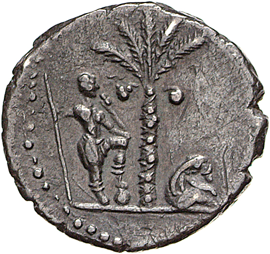 RIC II, Part 1 (second edition) Vespasian 1562 Vespasian reverse, Titus standing right, holding spear and parazonium, rest...