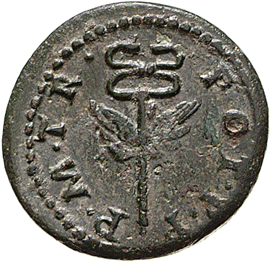 RIC II, Part 1 (second edition) Vespasian 1569 Vespasian reverse, Winged caduceus upright