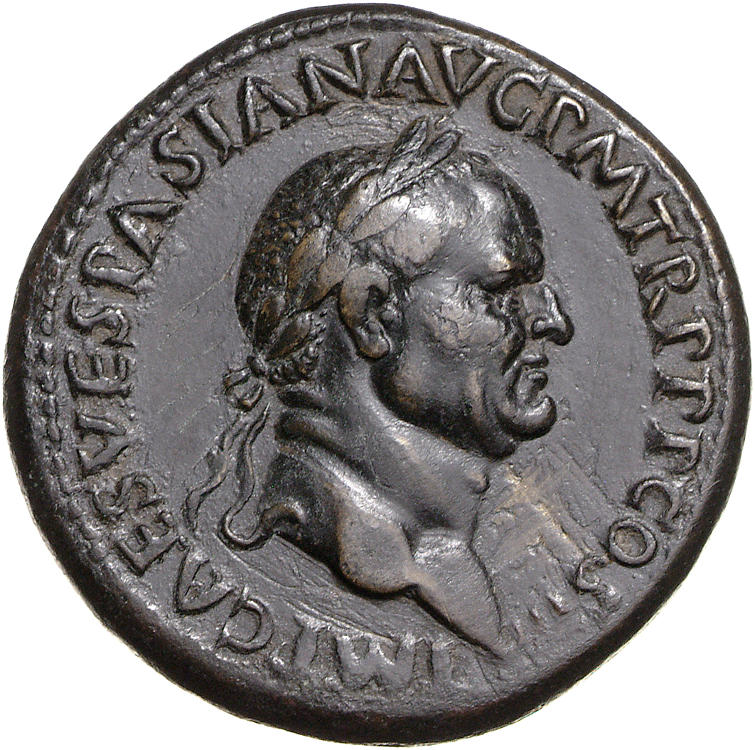 RIC II, Part 1 (second edition) Vespasian 159 Vespasian obverse, Head of Vespasian, laureate, right
