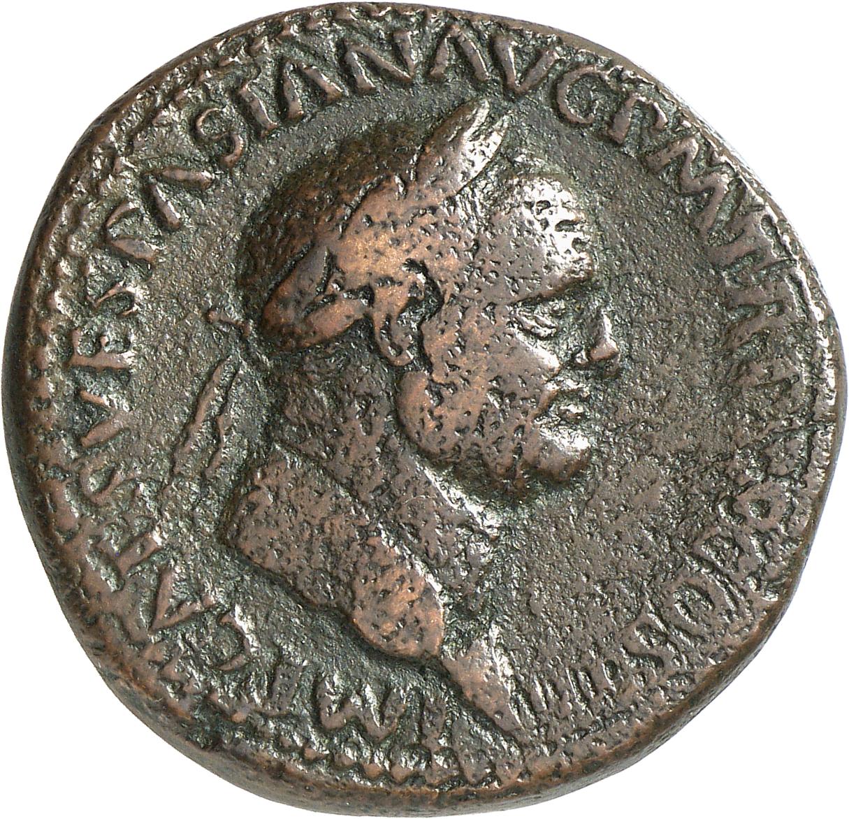 RIC II, Part 1 (second edition) Vespasian 159 Vespasian obverse, Head of Vespasian, laureate, right