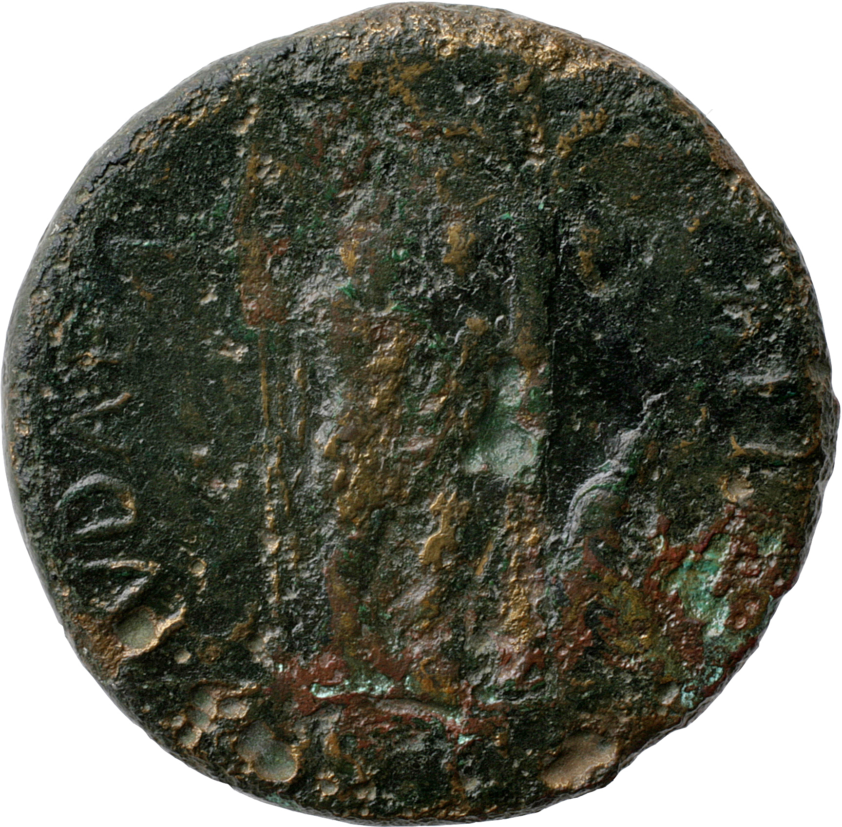 RIC II, Part 1 (second edition) Vespasian 167 Vespasian reverse, Vespasian, in military dress, standing right, holding spe...