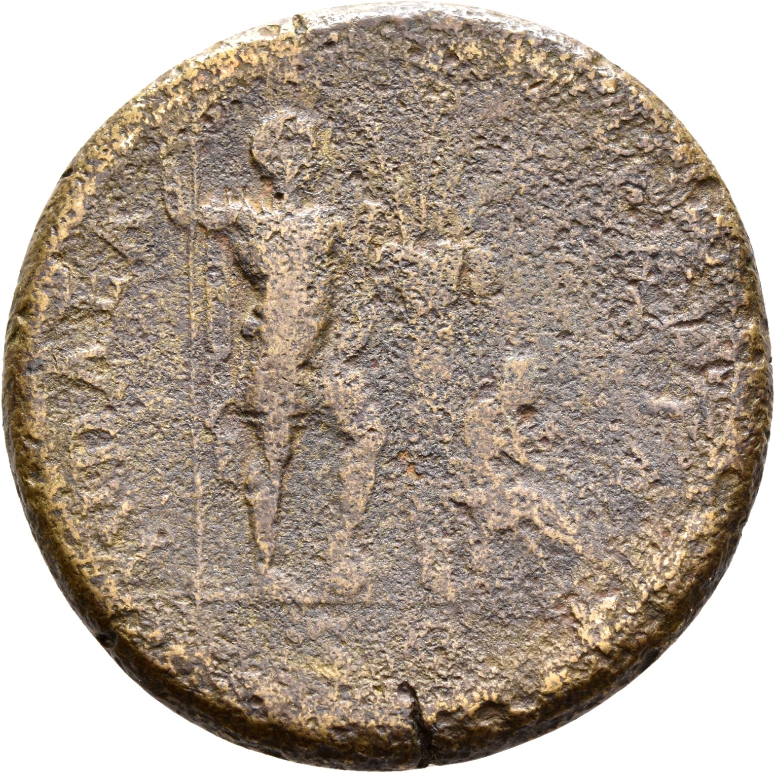 RIC II, Part 1 (second edition) Vespasian 167 Vespasian reverse, Vespasian, in military dress, standing right, holding spe...
