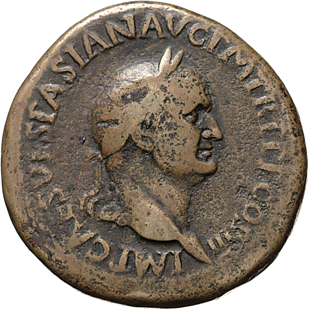 RIC II, Part 1 (second edition) Vespasian 168 Vespasian obverse, Head of Vespasian, laureate, right