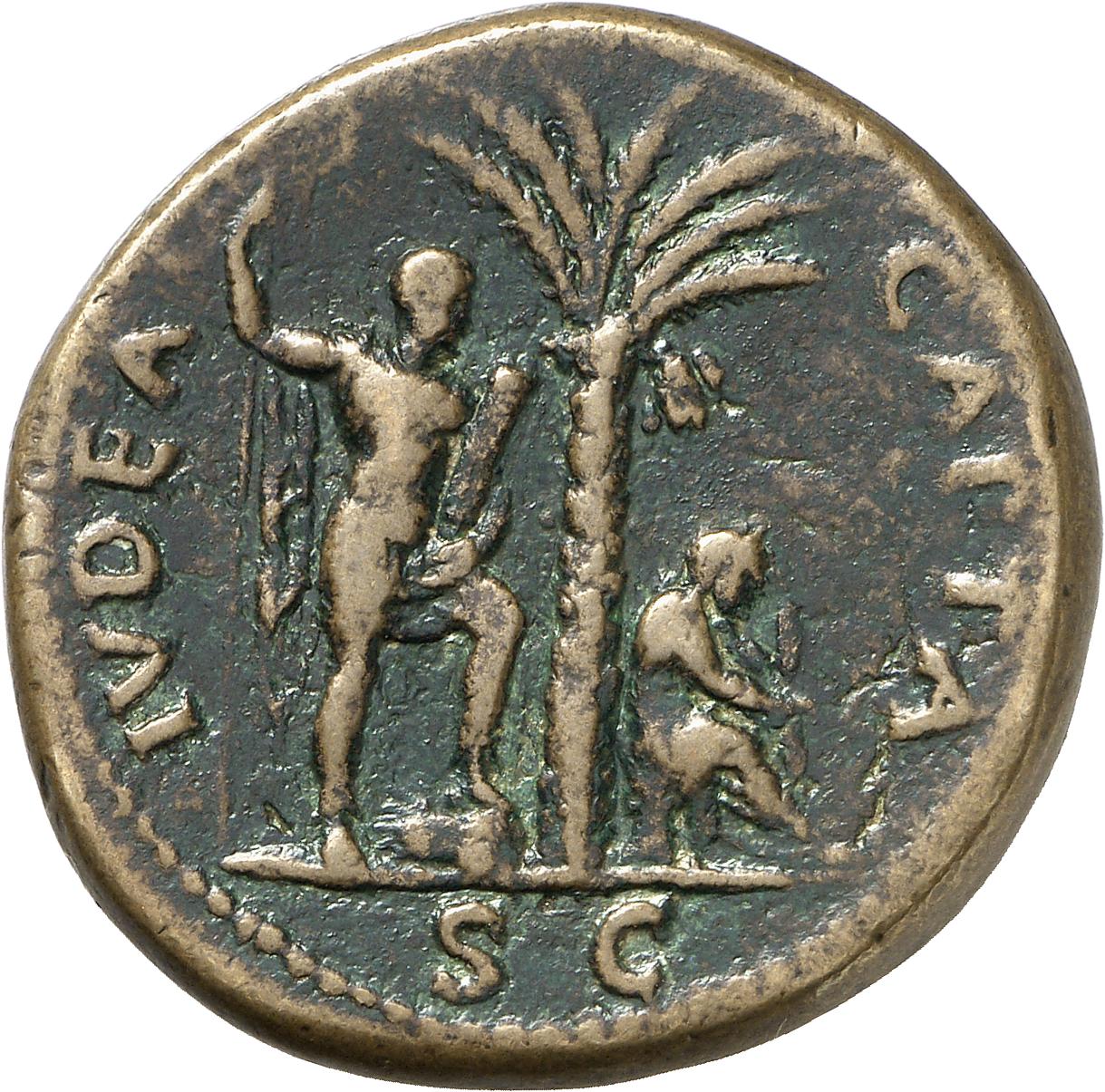 RIC II, Part 1 (second edition) Vespasian 168 Vespasian reverse, Vespasian, in military dress, standing right, holding spe...