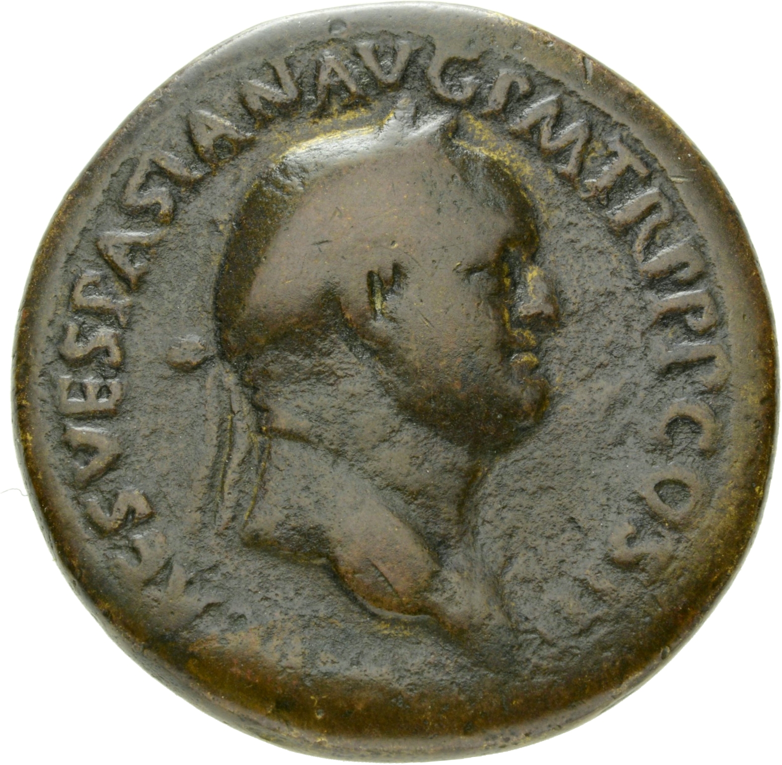 RIC II, Part 1 (second edition) Vespasian 175 Vespasian obverse, Head of Vespasian, laureate, right