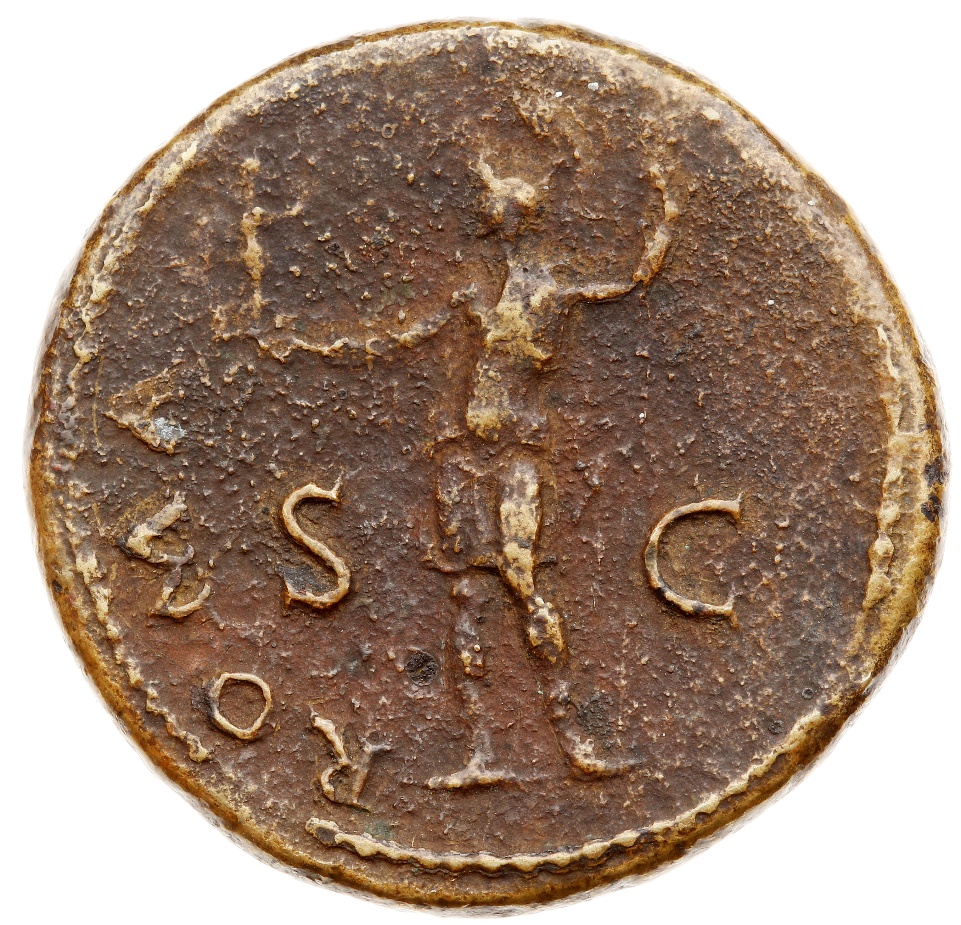 RIC II, Part 1 (second edition) Vespasian 190 Vespasian reverse, Roma, helmeted, in military dress, standing right, holdin...