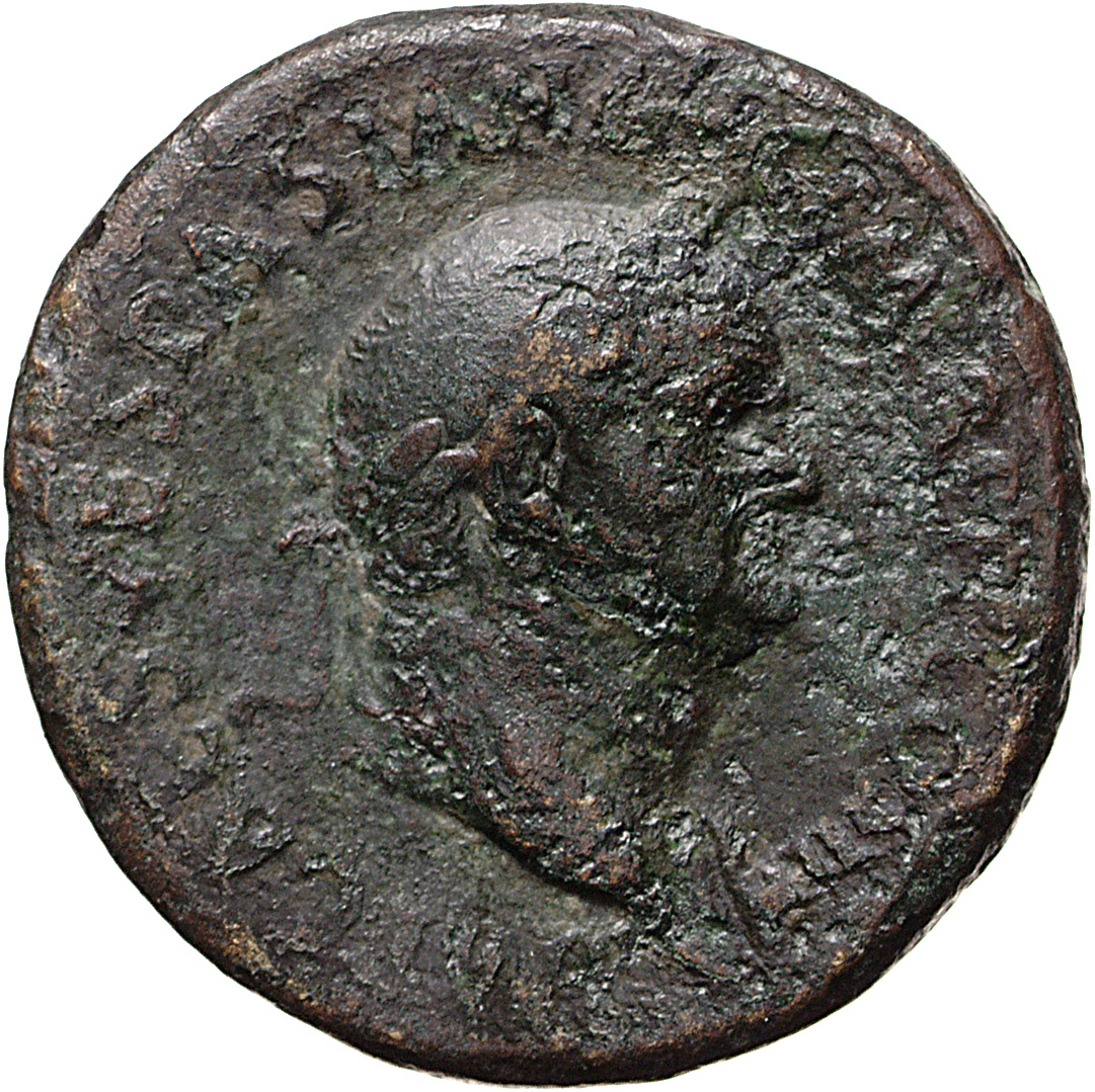 RIC II, Part 1 (second edition) Vespasian 195 Vespasian obverse, Bust of Vespasian, laureate, draped on left shoulder, right