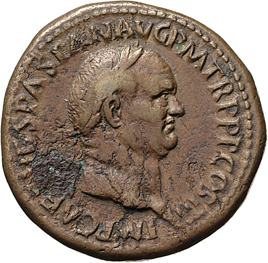 RIC II, Part 1 (second edition) Vespasian 196 Vespasian obverse, Head of Vespasian, laureate, right