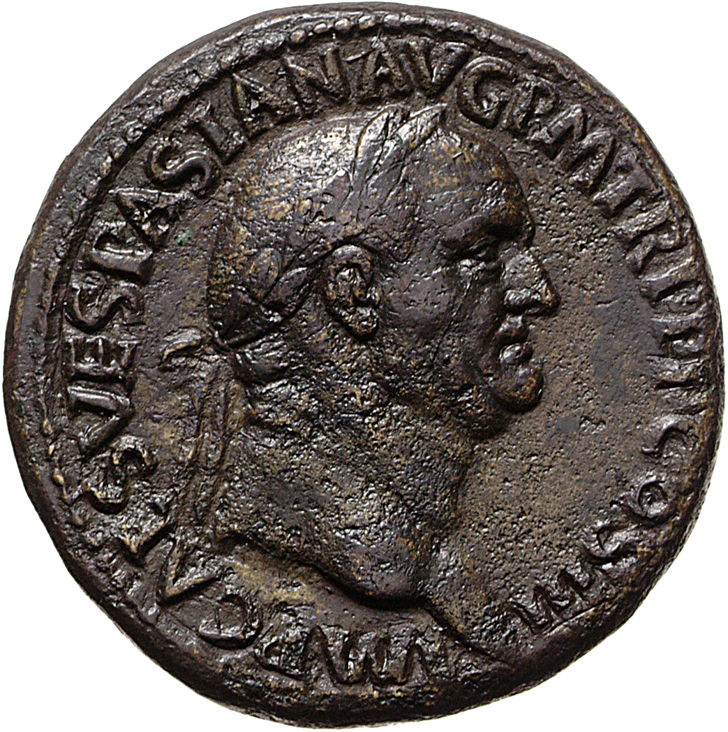 RIC II, Part 1 (second edition) Vespasian 197 Vespasian obverse, Head of Vespasian, laureate, right