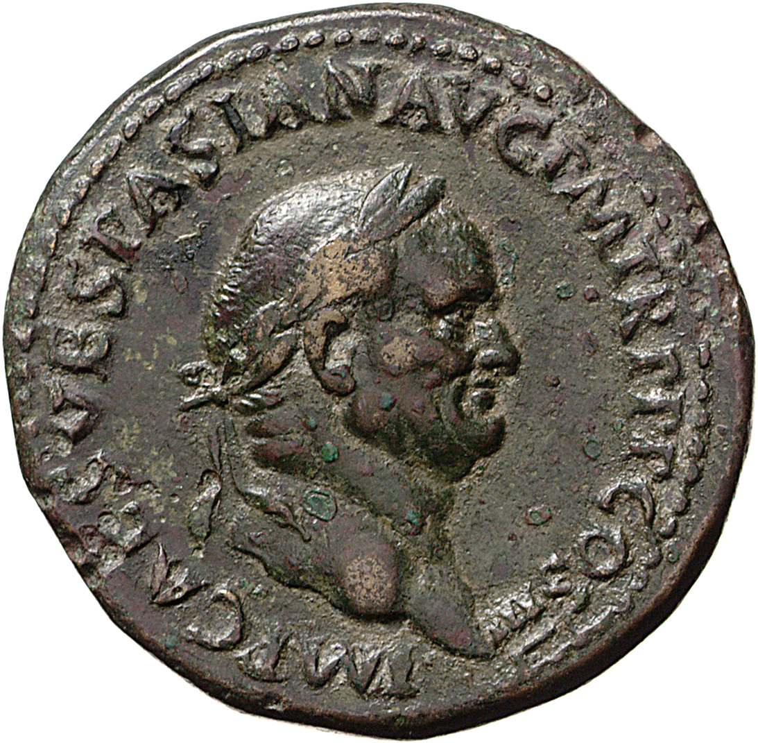 RIC II, Part 1 (second edition) Vespasian 199 Vespasian obverse, Head of Vespasian, laureate, right