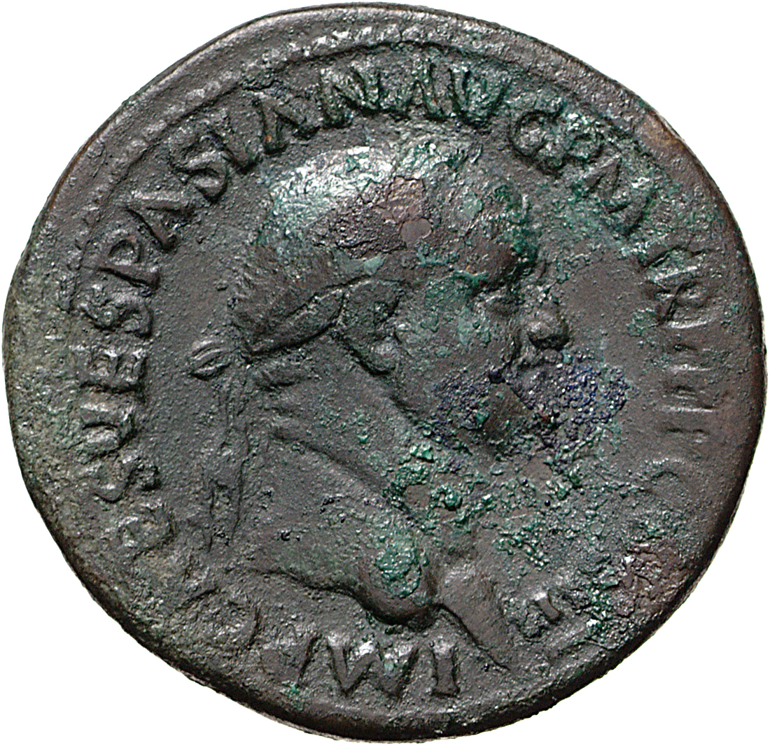 RIC II, Part 1 (second edition) Vespasian 216 Vespasian obverse, Head of Vespasian, laureate, right