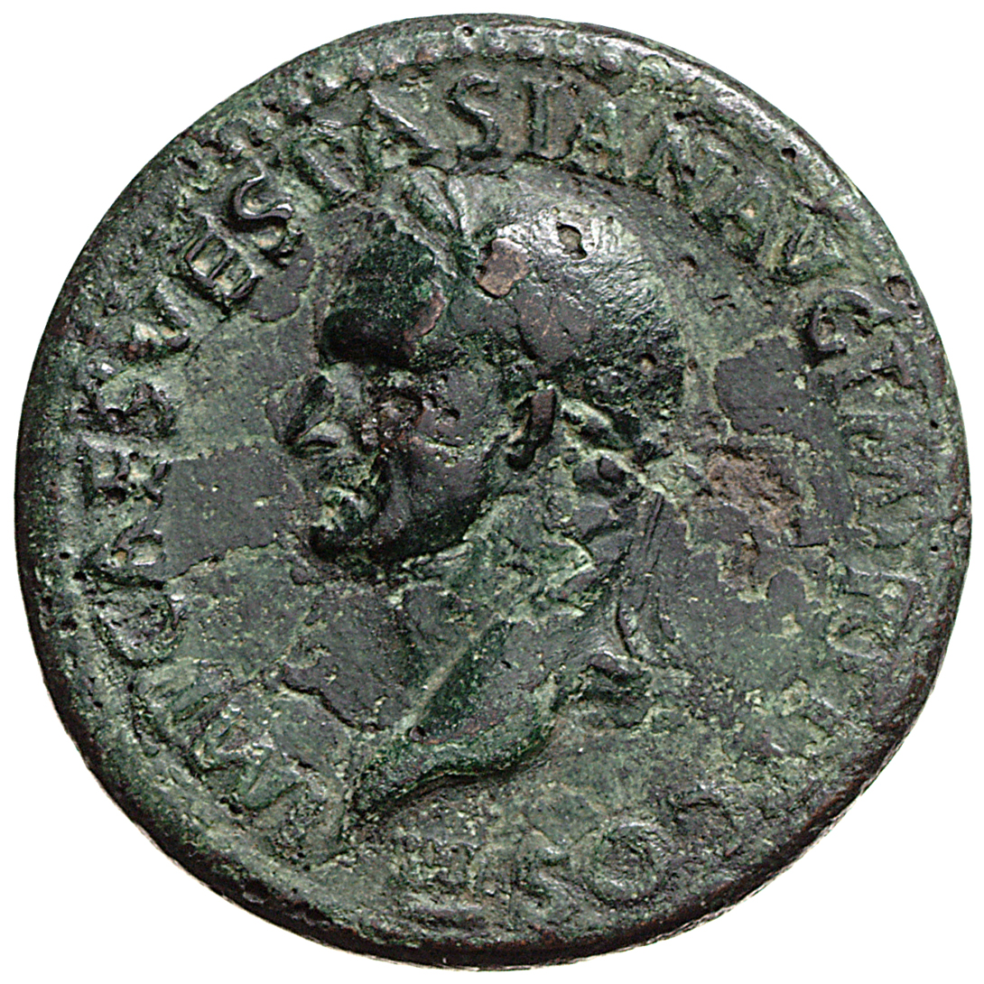 RIC II, Part 1 (second edition) Vespasian 226 Vespasian obverse, Head of Vespasian, laureate, left