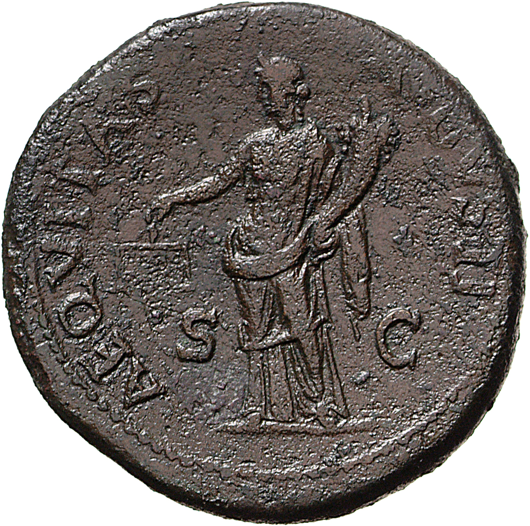 RIC II, Part 1 (second edition) Vespasian 227 Vespasian reverse, Aequitas standing left, holding scales and cornucopiae